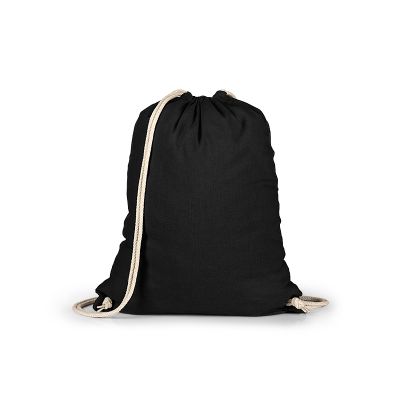 MELON COLOR 140, cotton backpack, 140 g/m2, black