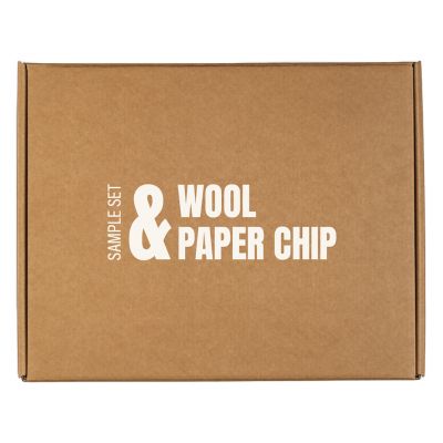 PAPER CHIP I WOOL, uzorci ukrasnog papira i drvene vune za pakovanje