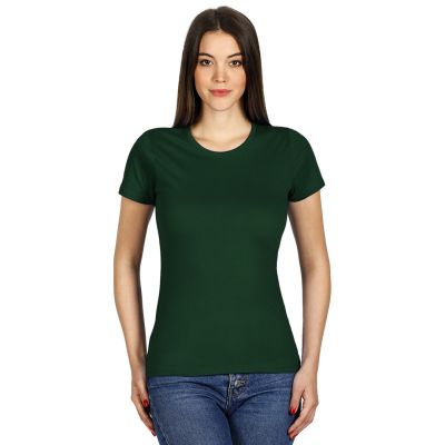 MASTER LADY, women´s t-shirt, 100% cotton, slim fit, forest green